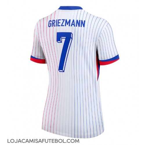 Camisa de Futebol França Antoine Griezmann #7 Equipamento Secundário Mulheres Europeu 2024 Manga Curta